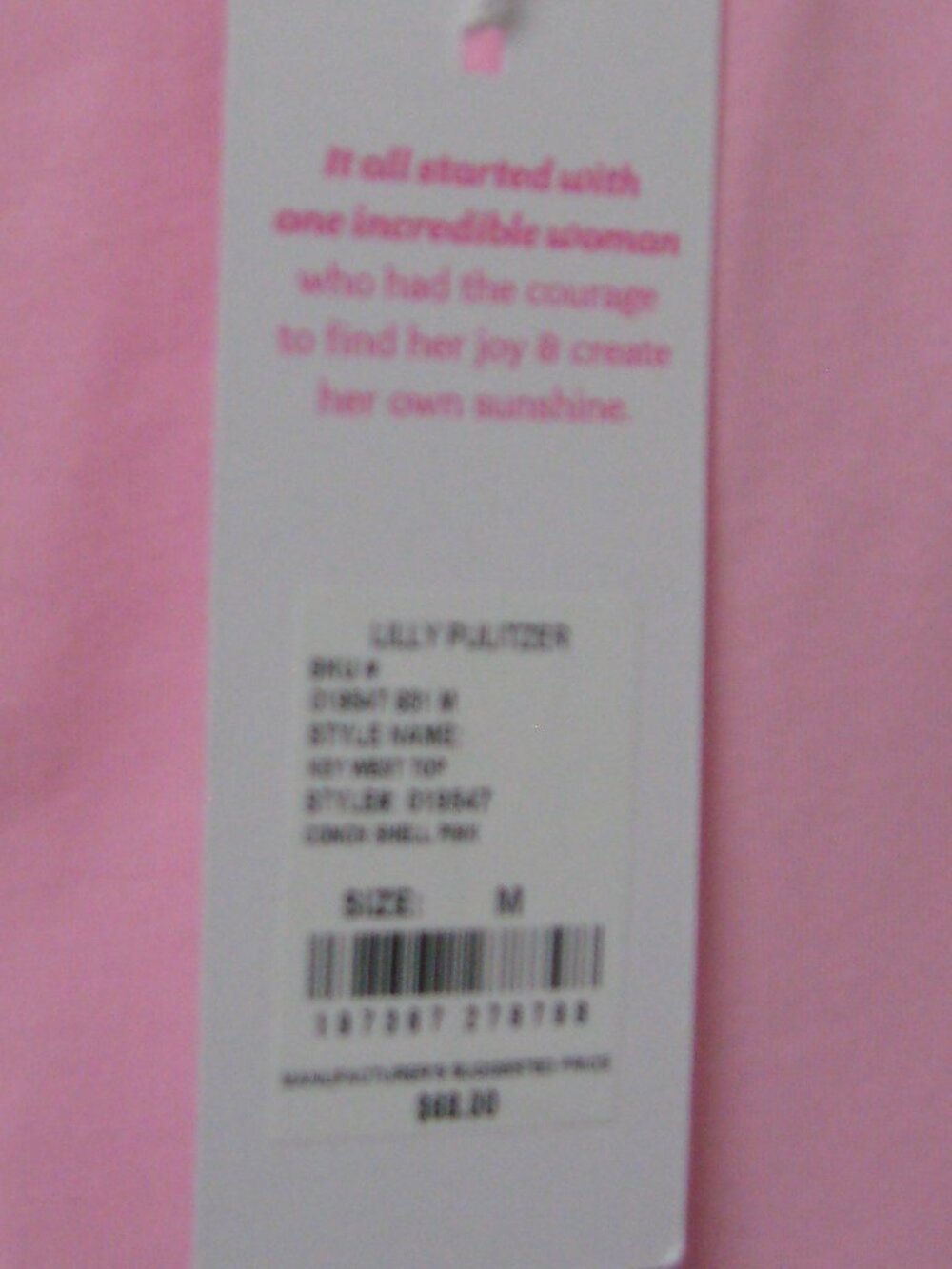 NWT Lilly Pulitzer Key West Top Conch Shell Pink Size M - Picture 5 of 5